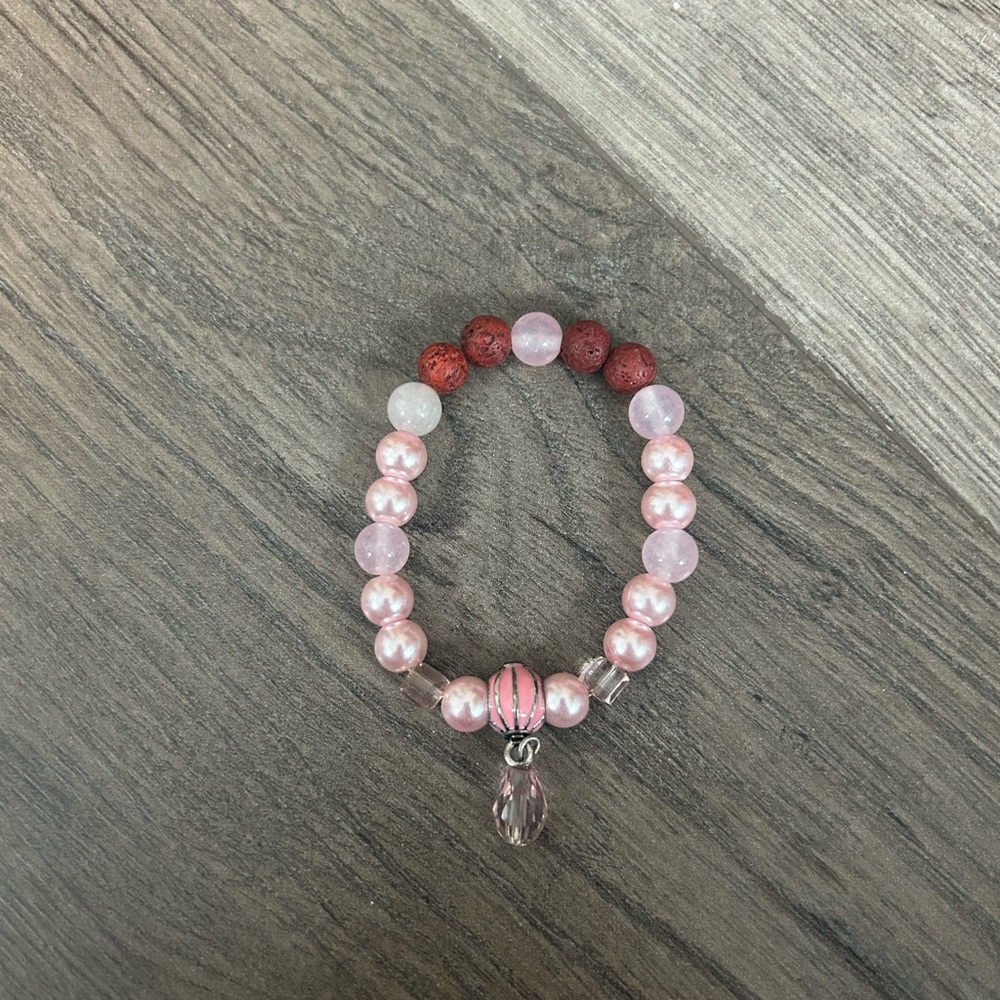 NEW handmade Pink Beaded gemstone Bracelet